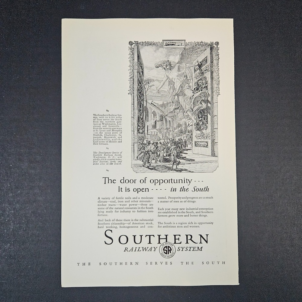 1927 Southern Railway System Railroad Vintage Print Ad Serves The South Travel‎